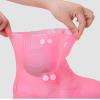 YXYECEIPENO High Elastic Waterproof Shoe Cover Silicone Rain Boot Cover Double Row Snap Button, Adjustable Size Prevent Soiling of Your Precious Shoes (Color : Black, Size : Small) view 4
