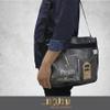Ateret Judaica Black Tefillin & Tallit Tote Bag in Size L, Rain Proof with Carry Handle & Carrying Strap, Clear Front, Zippered Plastic Cover view 4