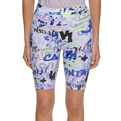 Calvin Kein Womens Biker Shorts, High Waisted Swim Shorts 9'' Inseam, Gym Essentials Women, Running Essentials - City Tag Orchid X Small
