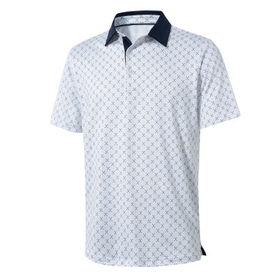 Golf Shirts for Men Dry Fit Short Sleeve Moisture Wicking Print Performance Sport Casual Men Polo Shirts
