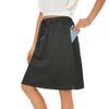 Zando Tennis Skirts for Women with Pockets Athletic Knee Length Golf Casual Skorts Shorts Sports Drawstring Waist Skirt Dark Grey X-Large view 1
