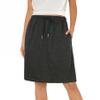 Zando Tennis Skirts for Women with Pockets Athletic Knee Length Golf Casual Skorts Shorts Sports Drawstring Waist Skirt Dark Grey X-Large view 2