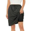 Zando Tennis Skirts for Women with Pockets Athletic Knee Length Golf Casual Skorts Shorts Sports Drawstring Waist Skirt Dark Grey X-Large view 3