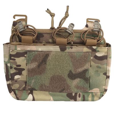 G-Hook DOPE Front Flap Double Stack Abdominal Fanny Pack Triple Magazine Insert Pouch for Tactical Chest Rig Vest Cp