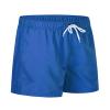 Mens Elastic Waist Swim Trunks Solid Volley Swimwear Bathing Suit Boardshort Drawstring Athletic Beach Shorts (Blue 1,X-Large) view 1