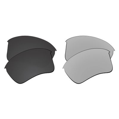 EZReplace Lenses Replacement for Oakley Flak Jacket XLJ Asian Fit Sunglasses (Polarized Lenses) - Fits Oakley Flak Jacket XLJ Asian Fit Frame (Carbon Black+Metal Silver)