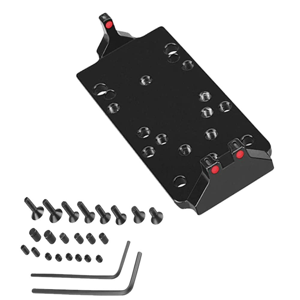 GOTICAL Mount Red Dot Mounting Platform Glok Plate Base Mount Compatible - (Black with Red Dots)