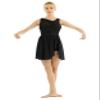 Nikiikoo Women Sleeveless Chiffon Back Cutout Ballet Dance Dress High-Low Skirted Dress Modern Latin Jazz Costume Black X-Large view 3
