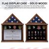 Zmiky Flag Display Case American Flag Solid Wood Display Case Fits a 3 X 5 Flag Folded Military Shadow Box with Felt Lining Holder for Certificate Pins Insignia Medals Walnut view 2