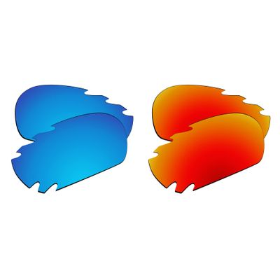 EZReplace Lenses Replacement for Oakley Racing Jacket Vented AF Sunglasses (Polarized Lenses) - Fits Oakley Racing Jacket Vented AF Frame (Ice Blue+Fire Red)