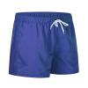 Mens Elastic Waist Swim Trunks Solid Volley Swimwear Bathing Suit Boardshort Drawstring Athletic Beach Shorts (Dark Blue,XX-Large) view 1