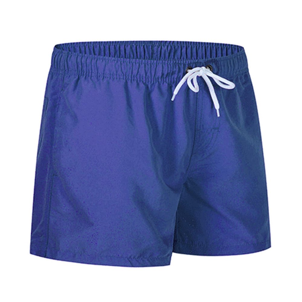 Mens Elastic Waist Swim Trunks Solid Volley Swimwear Bathing Suit Boardshort Drawstring Athletic Beach Shorts (Dark Blue,X-Large)