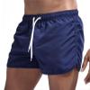 Mens Elastic Waist Swim Trunks Solid Volley Swimwear Bathing Suit Boardshort Drawstring Athletic Beach Shorts (Dark Blue,X-Large) view 4