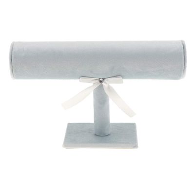Easnea Velvet Jewelry Tower Bracelet Holder Desktop Jewelry Organizer T-Bar Bracelet Necklace Jewelry Display Stand Rod, Blue