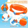 6 Pack Arm Floaties for Adults Swimming Belt Floats Portable Inflatable Floatation Swimming Waist Float Belt with Safety Buckle for Kids Adult Women Pool Swimming Back Floating view 4