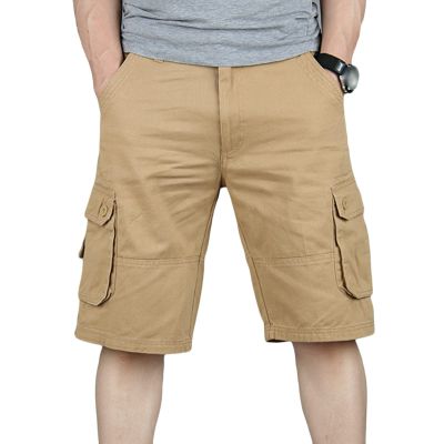 Maiyifu-GJ Men's Slim Fit Cotton Casual Cargo Shorts Lightweight Multi Pocket Shorts Outdoor Tactical Hiking Short Pants (Yellow,29)