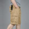 Maiyifu-GJ Men's Slim Fit Cotton Casual Cargo Shorts Lightweight Multi Pocket Shorts Outdoor Tactical Hiking Short Pants (Yellow,29) view 3