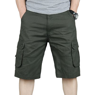 Maiyifu-GJ Men's Slim Fit Cotton Casual Cargo Shorts Lightweight Multi Pocket Shorts Outdoor Tactical Hiking Short Pants (Armygreen,29)