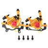 PETCHOR HB-100 Line Pulling Hydraulic Disc Brake Calipers, Mechanical Disc Brakes for MTB, Mountain Bike, E-Bike and Electric Bike 2PCS Front/Rear Gold view 1