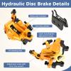PETCHOR HB-100 Line Pulling Hydraulic Disc Brake Calipers, Mechanical Disc Brakes for MTB, Mountain Bike, E-Bike and Electric Bike 2PCS Front/Rear Gold view 3