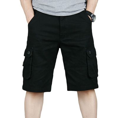 Maiyifu-GJ Men's Slim Fit Cotton Casual Cargo Shorts Lightweight Multi Pocket Shorts Outdoor Tactical Hiking Short Pants (Black,40)