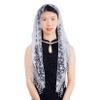 Lystaii Triangle Lace Mantilla Veil with Tassel Tulle Scarf Shawl Cathedral Head Covering Floral Chapel Veil for Mass Wedding (White) view 1