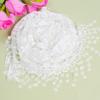 Lystaii Triangle Lace Mantilla Veil with Tassel Tulle Scarf Shawl Cathedral Head Covering Floral Chapel Veil for Mass Wedding (White) view 2