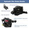 PETCHOR HB-100 Line Pulling Hydraulic Disc Brake Calipers, Mechanical Disc Brakes for MTB, Mountain Bike, E-Bike and Electric Bike 2PCS Front/Rear Black view 2