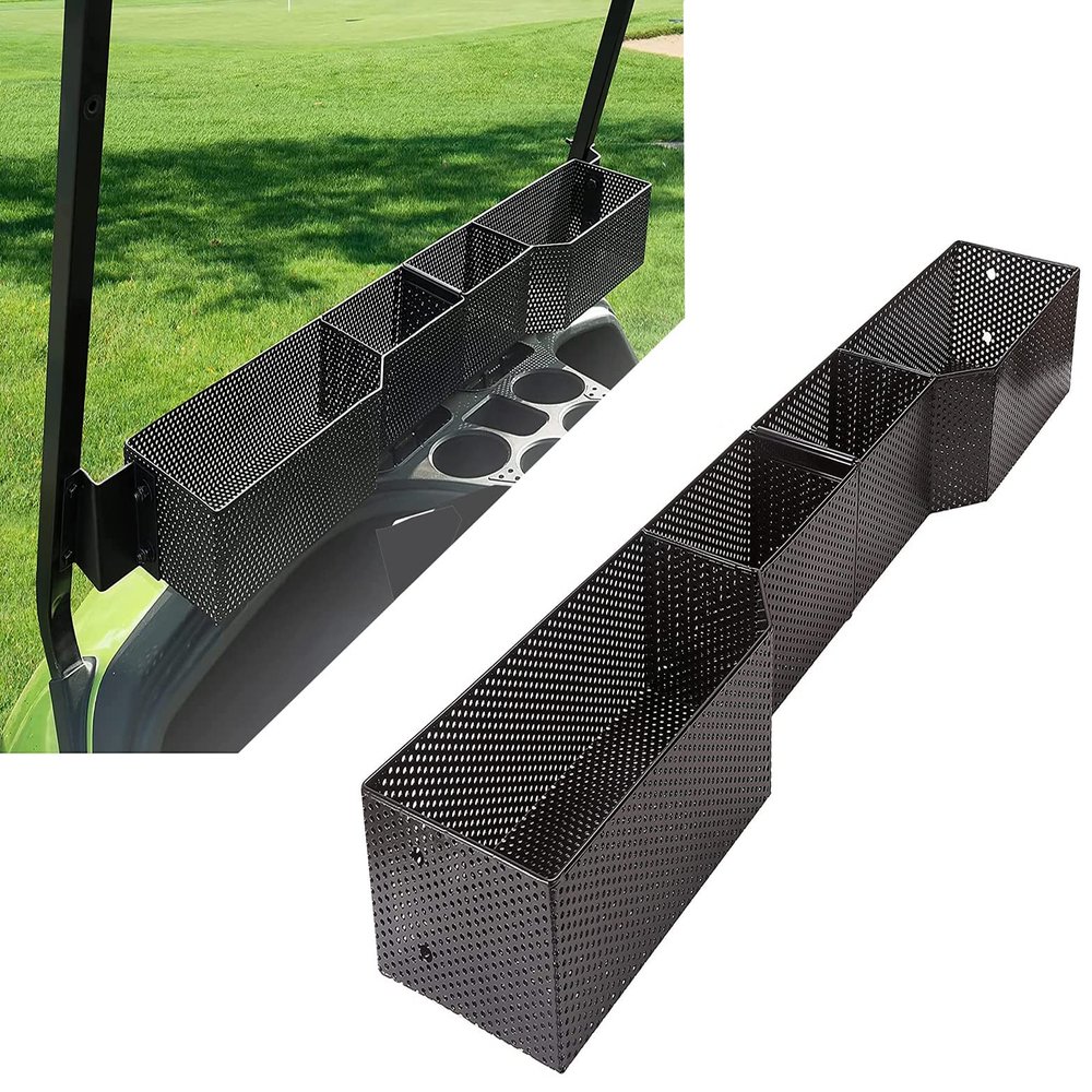 Dr.Acces Golf Cart Compatible Yamaha Front Inner Dash Storage Basket and Rack Fits Yamaha G29 and Drive 2, Heavy Steel Golf Cart Mesh Basket