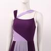 Nikiikoo Women's Sleeveless Color Block Lyrical Dance Dress Mesh Chiffon Modern Tutu Latin Waltz Gymnastics Leotard Violet Medium view 3
