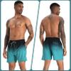 zeetoo Mens Swim Trunks with Compression Liner 5.5" Inseam Shorts Bathing Suit Quick Dry Swimsuit Gradient-Green L view 2