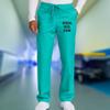 Custom Emroidered Medical Scrub Pant Add Your Embroidery Text Name Unisex Adult Cargo Pant Teal Blue view 2