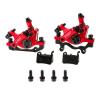 PETCHOR HB-100 Line Pulling Hydraulic Disc Brake Calipers, Mechanical Disc Brakes for MTB, Mountain Bike, E-bike and Electric Bike 2PCS Front/Rear Red view 1