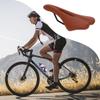 Bike Seat, Bicycle Seat Mountain Bike Seat Comfortable Bicycle Saddle Outdoor Indoor Cycling Cushion Pad Breathable Shock Absorbing Replacement Accessory for Road Bike Exercise Bike Men Women(Brown) view 2