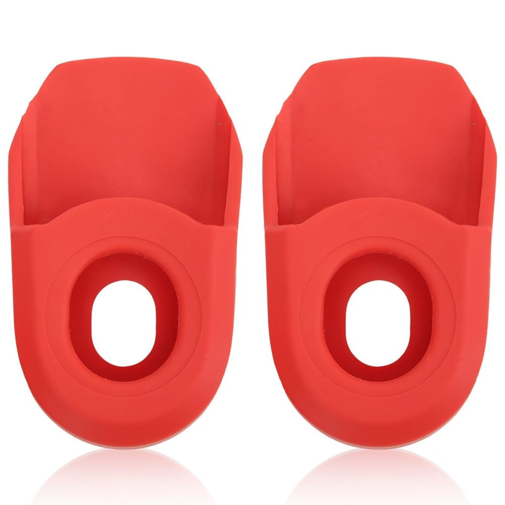 2PCS Bike Crank Cover Protector, Silicone Mountain Bicycle Crank Boot Arm Sleeve Cover Protective Case for Bicycle Bike Cranks Protector(Red)