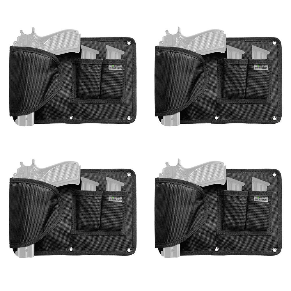 Pistol Holder Magazine Pouch for Gun Safe Organizer,Reinforced Pistol Holster Magazine Holders Combination for Gun Cabinet Gun Safe Accessories Storage (Pistol Holder Magazine Pouch 4 Pack)