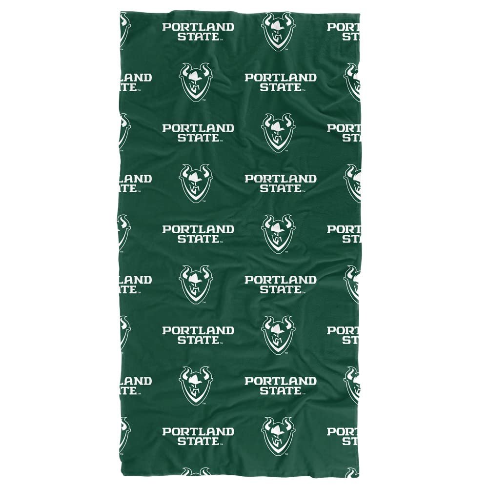 LOGOVISION Portland State University Beach Towel/Bath Towel, 30"x60" Logo Pattern