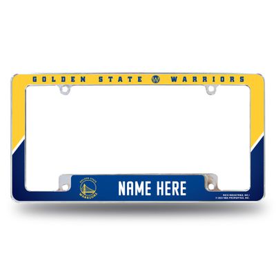 Rico Industries NBA Basketball Golden State Warriors Personalized/Custom 12" x 6" Chrome All Over Automotive License Plate Frame for Car/Truck/SUV