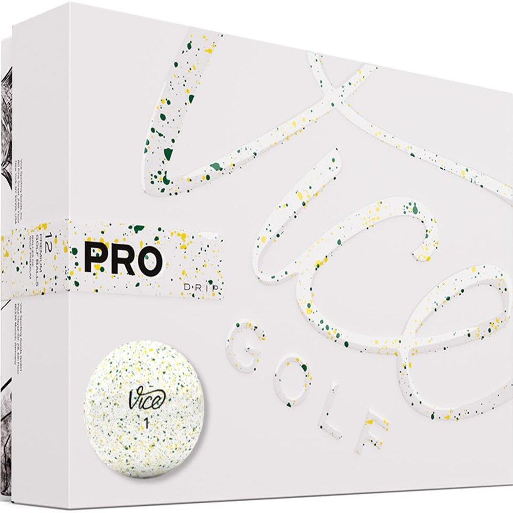 Vice Pro Golf Balls (Dark Green/Yellow Drip)