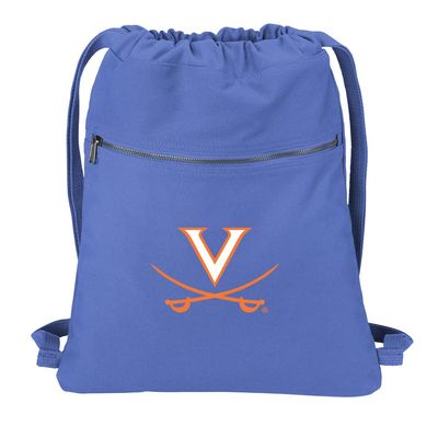 Broad Bay University of Virginia Drawstring Backpack RICH COTTON UVA Cinch Bag (Royal)