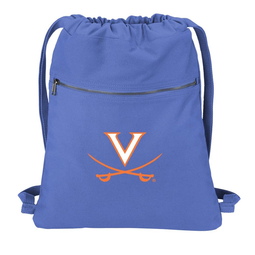 Broad Bay University of Virginia Drawstring Backpack RICH COTTON UVA Cinch Bag (Royal)