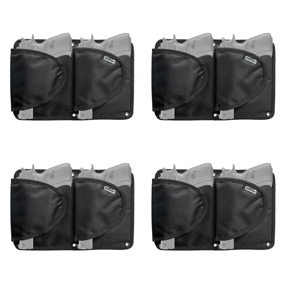 Pistol Holder Magazine Pouch for Gun Safe Organizer,Reinforced Pistol Holster Magazine Holders Combination for Gun Cabinet Gun Safe Accessories Storage (Double Pistol Holder 4 Pack)