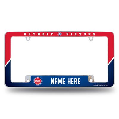 Rico Industries NBA Basketball Detroit Pistons Personalized/Custom 12" x 6" Chrome All Over Automotive License Plate Frame for Car/Truck/SUV
