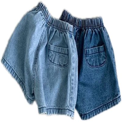 EISHOW Baby Girls Boys Denim Bloomers 2pcs Shorts Toddler Jeans Loose Diaper Cover Harem Shorts Pants Set for 0-3 Years (2 Packs Shorts A,2-3T)