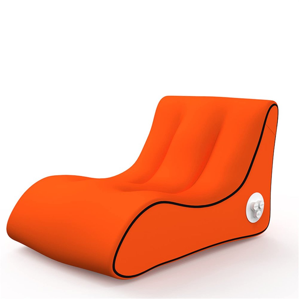 CatXQ Automatic Inflatable Lounger Air Sofa Chair | Hammock-Portable | 10 Second Rapid Inflation | Waterproof | Anti-Air Leaking | Emergency Charging - Orange