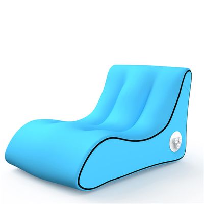 CatXQ Automatic Inflatable Lounger Air Sofa Chair | Hammock-Portable | 10 Second Rapid Inflation | Waterproof | Anti-Air Leaking | Emergency Charging - Sky Blue