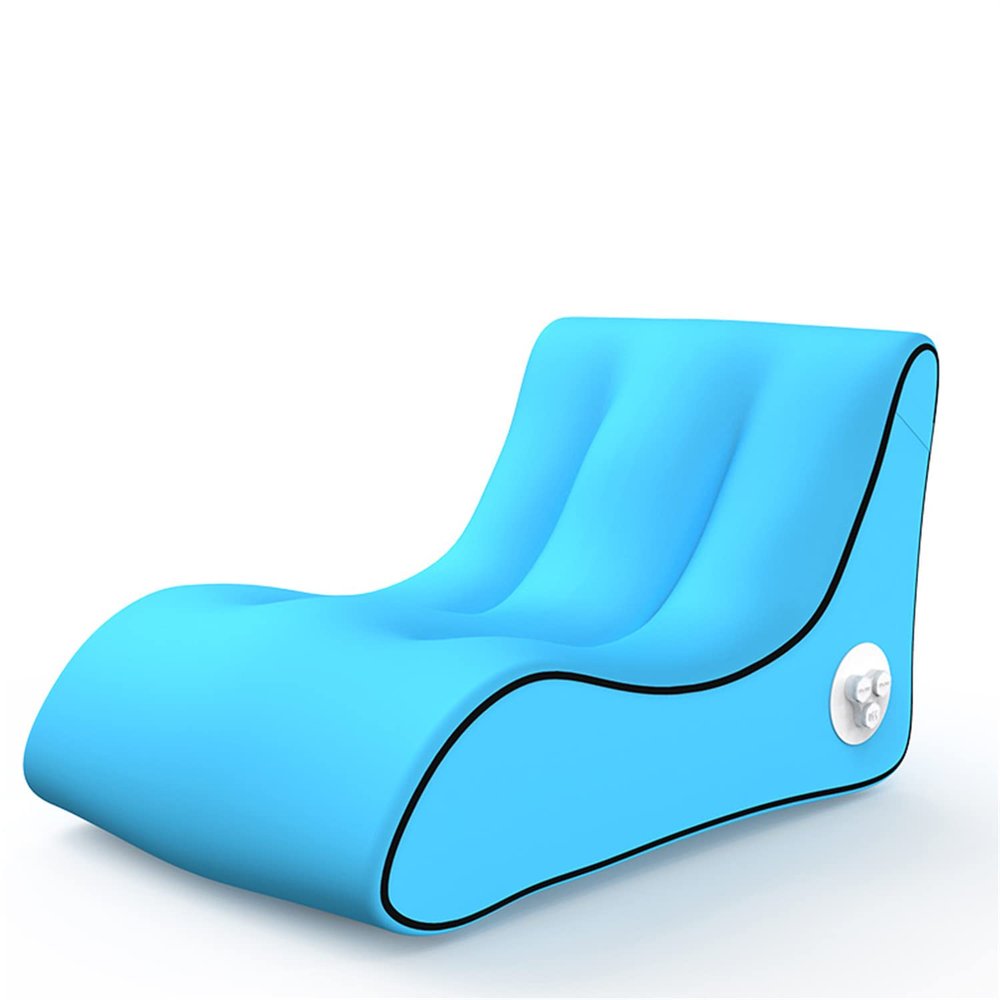 CatXQ Automatic Inflatable Lounger Air Sofa Chair | Hammock-Portable | 10 Second Rapid Inflation | Waterproof | Anti-Air Leaking | Emergency Charging - Sky Blue