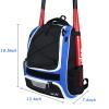 WOLT | Youth Baseball Bat Backpack - Bag for Baseball, Softball & T-Ball Equipment & Gear, Youth and Adults, with Holder for Bat, Helmet, Glove, & Shoes Compartment & Fence Hook (Blue) view 2