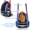 WOLT | Youth Baseball Bat Backpack - Bag for Baseball, Softball & T-Ball Equipment & Gear, Youth and Adults, with Holder for Bat, Helmet, Glove, & Shoes Compartment & Fence Hook (Blue) view 4
