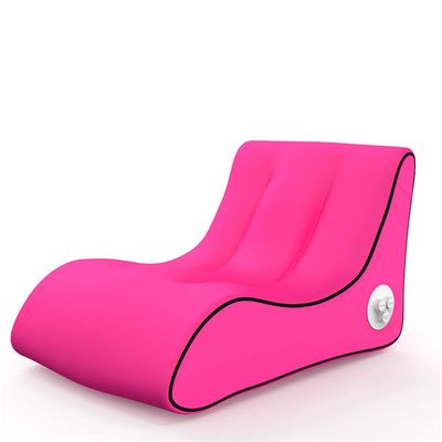 CatXQ Automatic Inflatable Lounger Air Sofa Chair | Hammock-Portable | 10 Second Rapid Inflation | Waterproof | Anti-Air Leaking | Emergency Charging - Rose